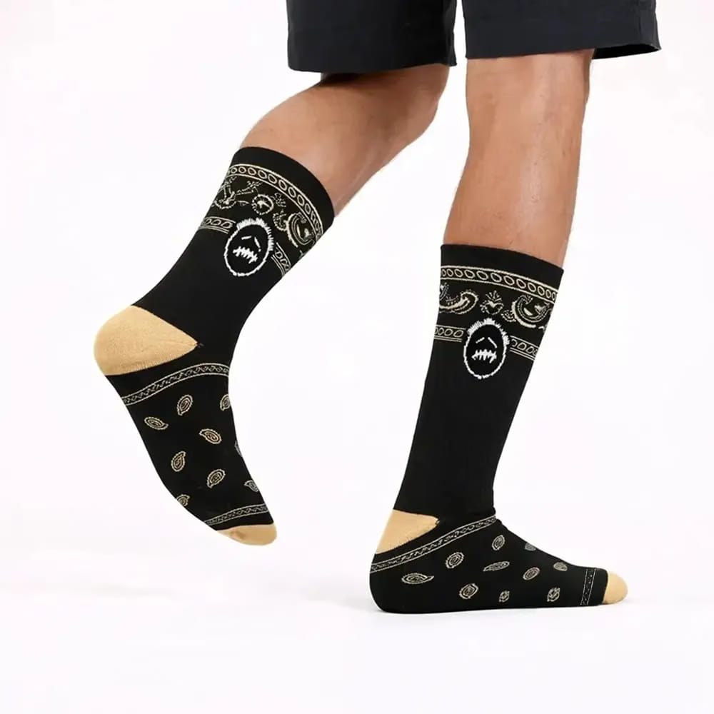 Saucy Club Travis Noir Bandana Socks