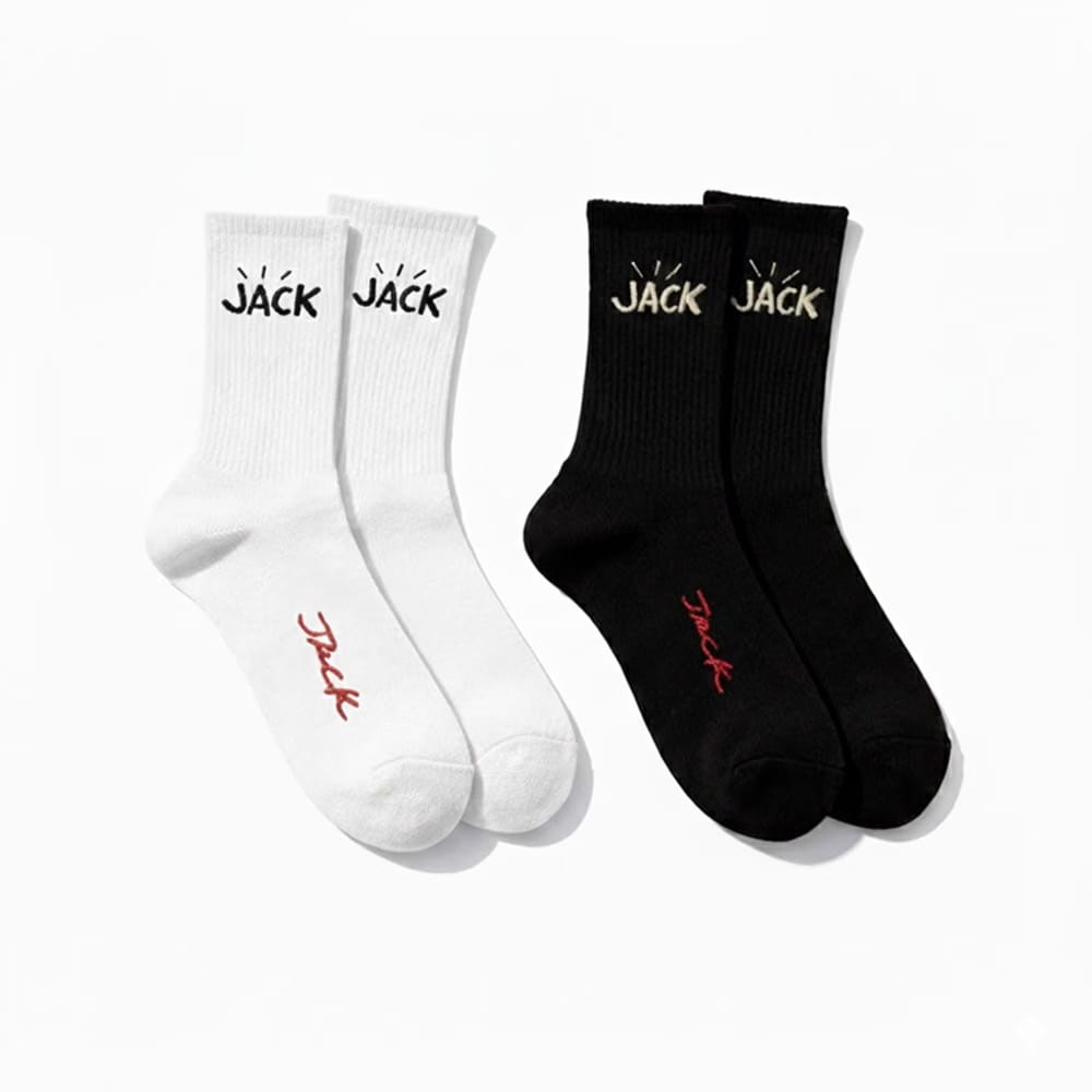 Saucy Club Travis Jack Set of 2 Socks ( black & white)