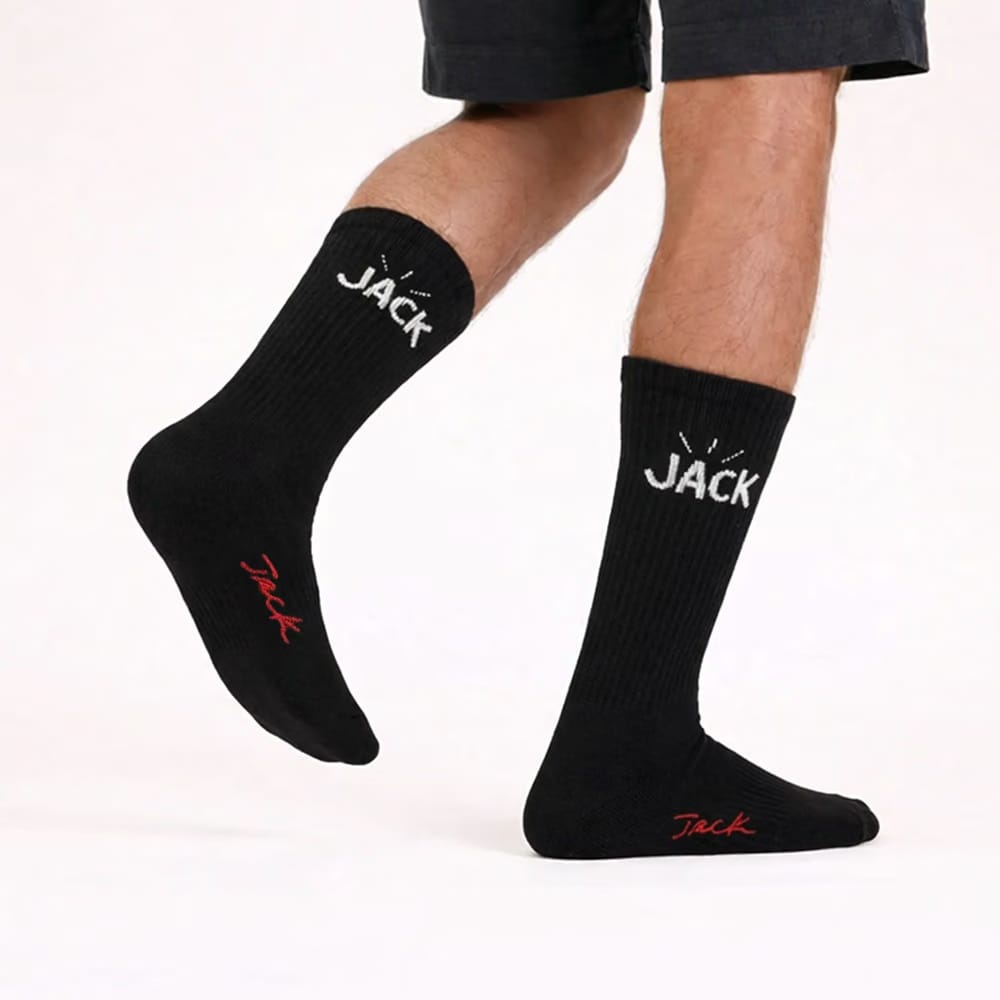 Saucy Club Travis Jack Set of 2 Socks ( black & white)