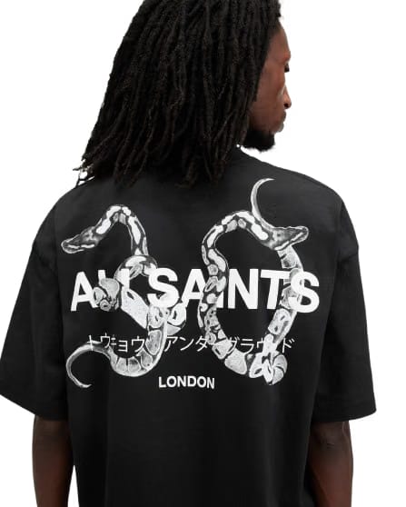 ALL SAINTS CEREMONY SS CREW JET BLACK
