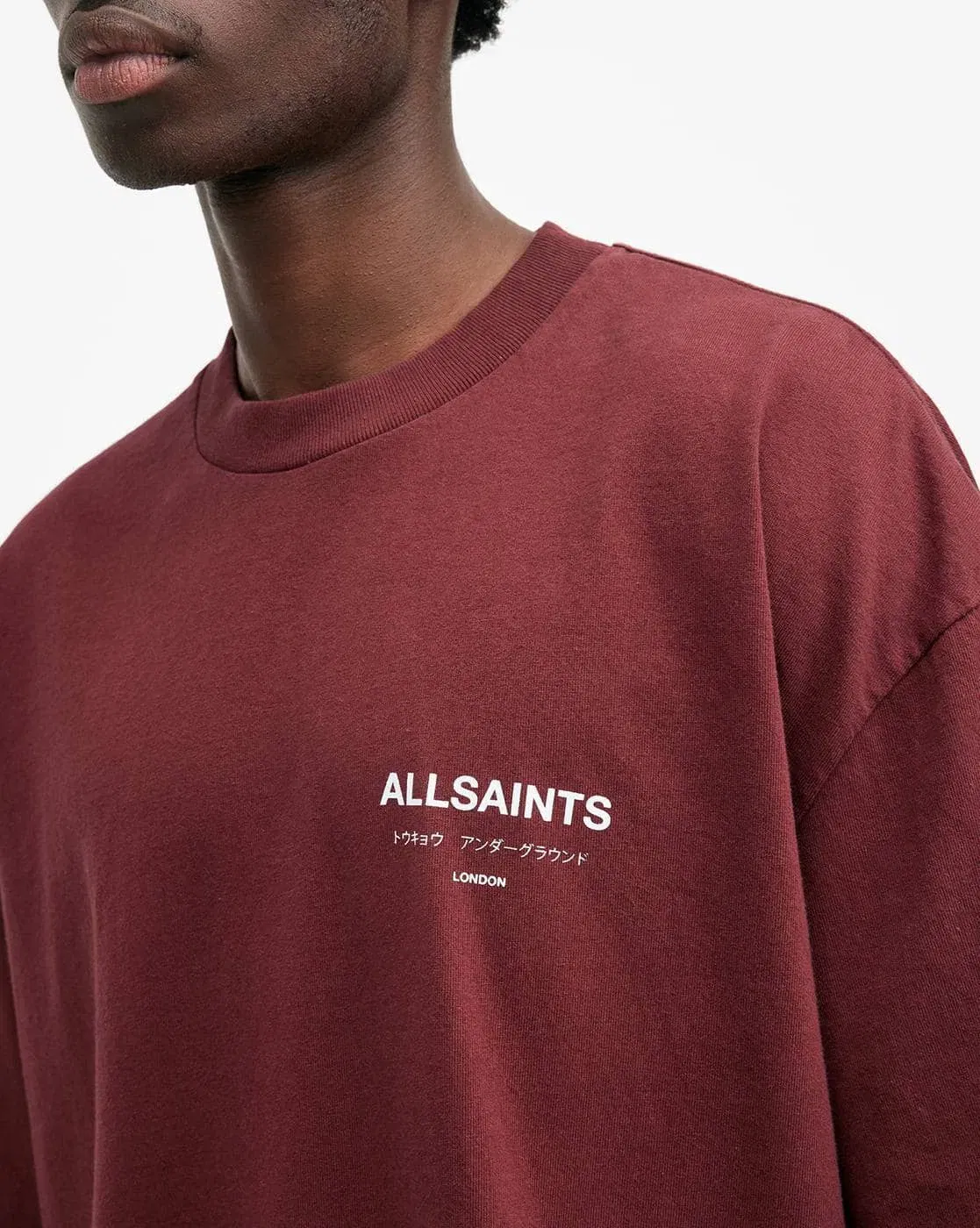 ALL SAINTS UNDERGROUND SS CREW WINEHOUSE RED