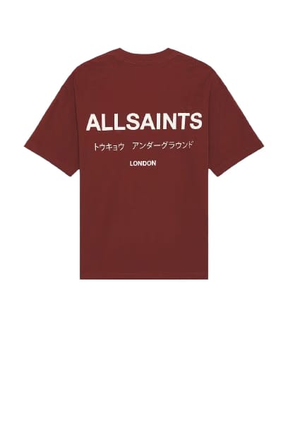 ALL SAINTS UNDERGROUND SS CREW WINEHOUSE RED