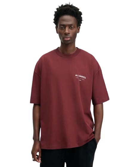 ALL SAINTS UNDERGROUND SS CREW WINEHOUSE RED