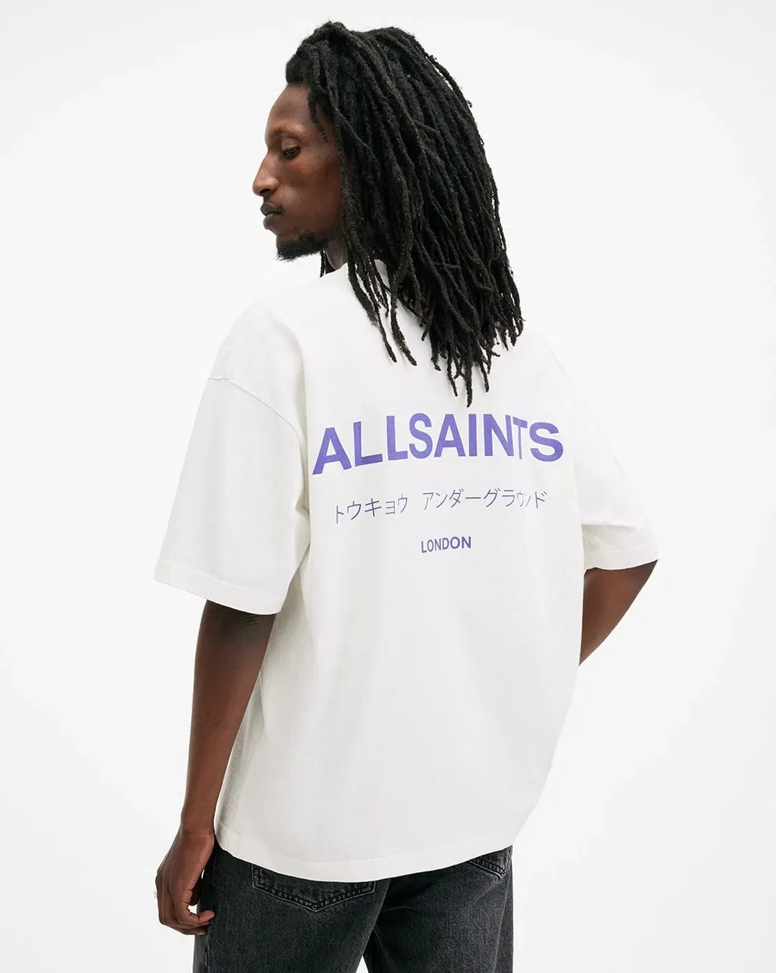 ALL SAINTS UNDERGROUND SS CREW ASHEN WHITE PURPLE