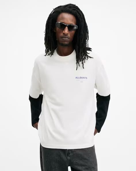 ALL SAINTS UNDERGROUND SS CREW ASHEN WHITE PURPLE