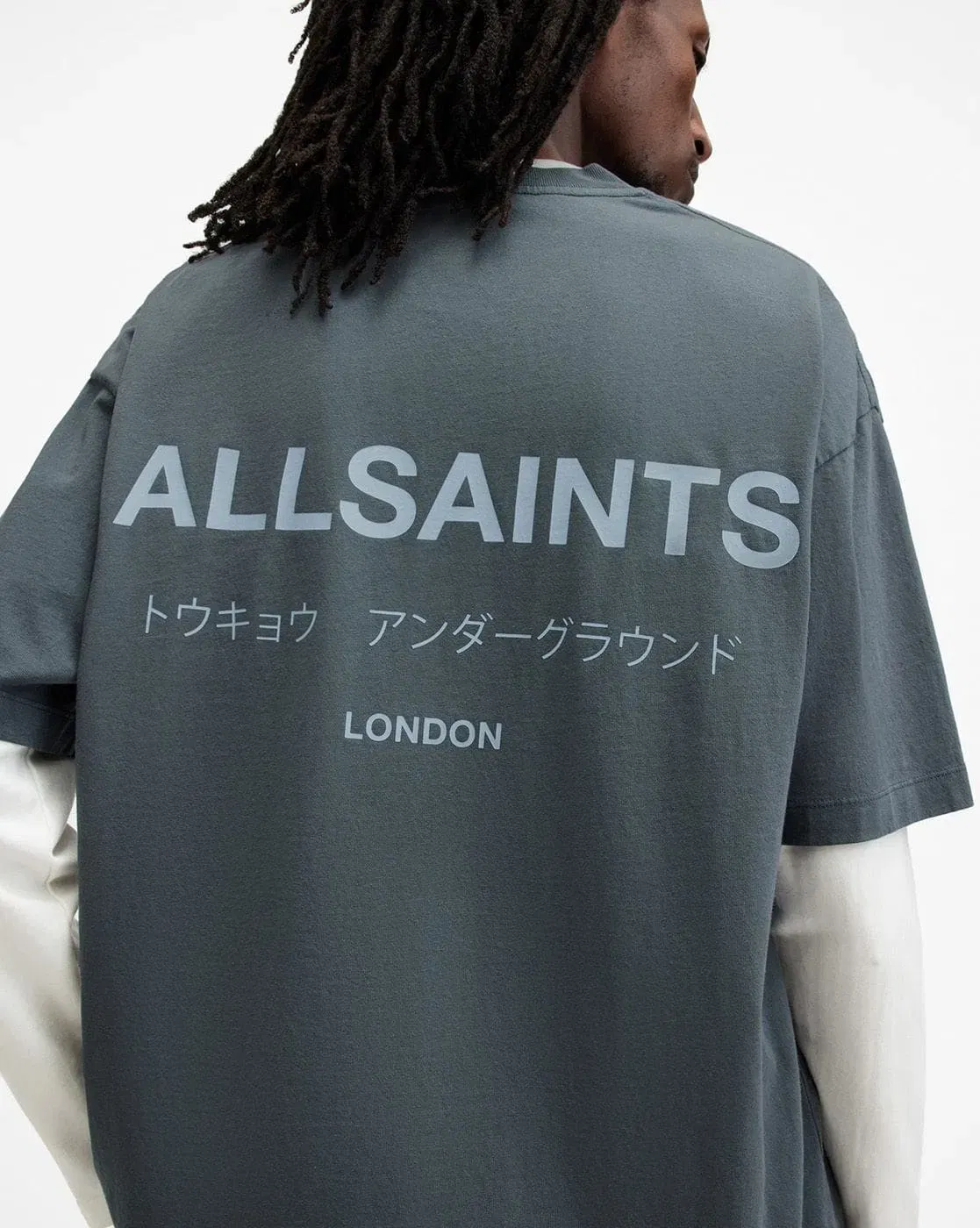 ALL SAINTS Underground Logo Oversized Fit Crew-Neck T-Shirt