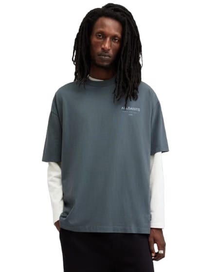 ALL SAINTS Underground Logo Oversized Fit Crew-Neck T-Shirt