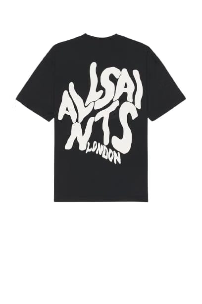 ALL SAINTS ORLANDO SS CREW WASHED BLACK TSHIRT