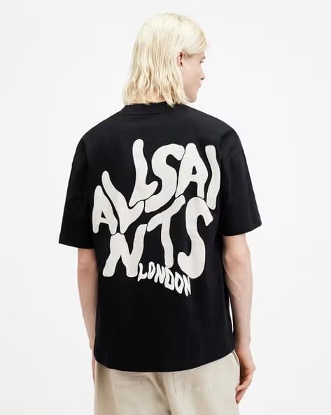 ALL SAINTS ORLANDO SS CREW WASHED BLACK TSHIRT
