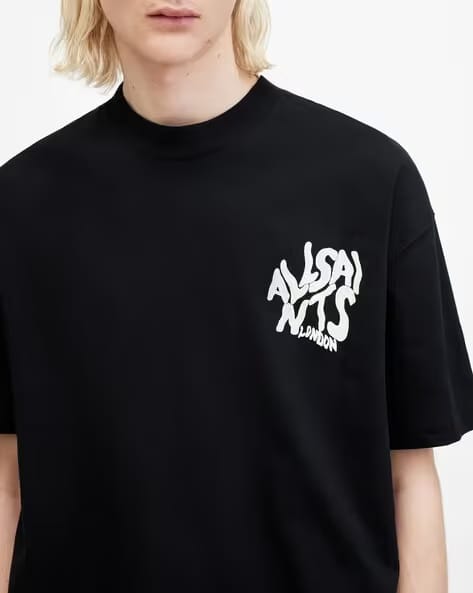 ALL SAINTS ORLANDO SS CREW WASHED BLACK TSHIRT