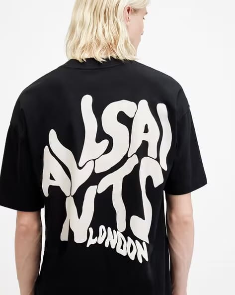 ALL SAINTS ORLANDO SS CREW WASHED BLACK TSHIRT