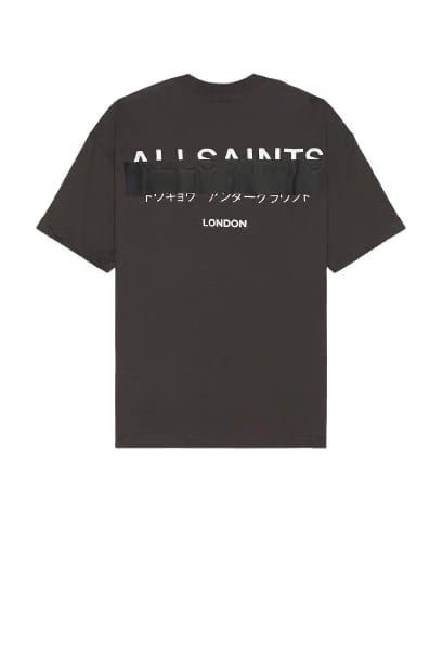 ALL SAINTS REDACT SS CREW WASHED BLACK TSHIRT