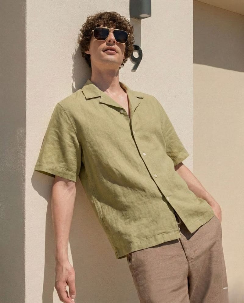Brushed Cotton Shirt – Dune Olive