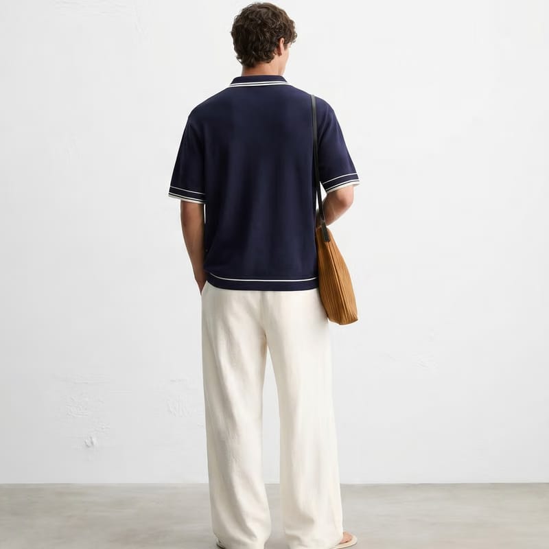 Monaco Knit Polo – Deep Navy