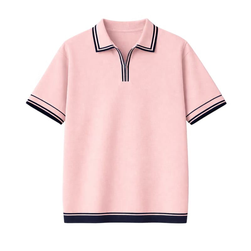 Monaco Knit Polo – Rose