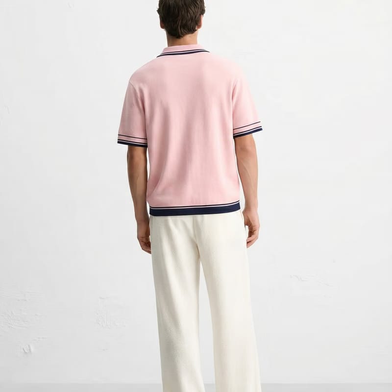 Monaco Knit Polo – Rose