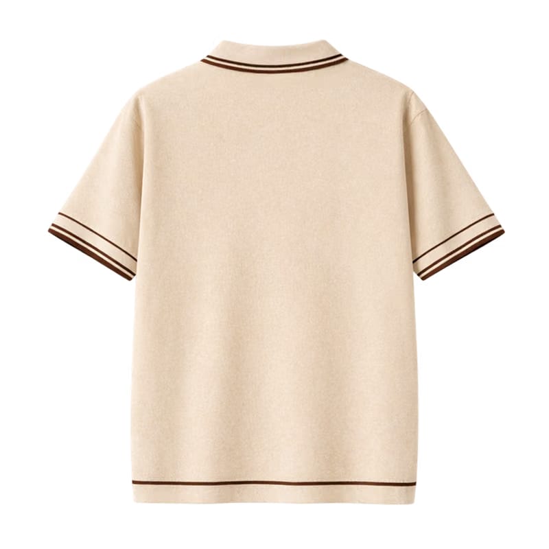 Monaco Knit Polo – Warm Oat