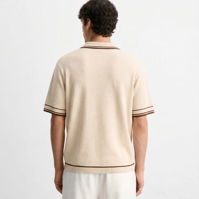 Monaco Knit Polo – Warm Oat