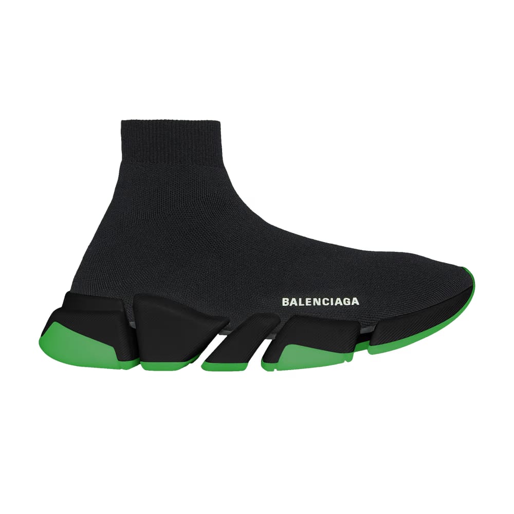 Balenciaga Speed 2.0 Sneaker Clear Sole - Black Neon Green