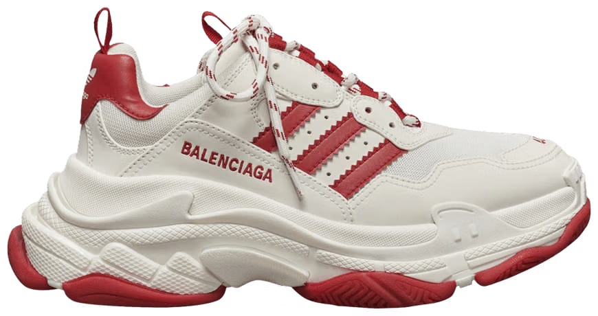 Balenciaga x adidas Triple S White Red Sale price