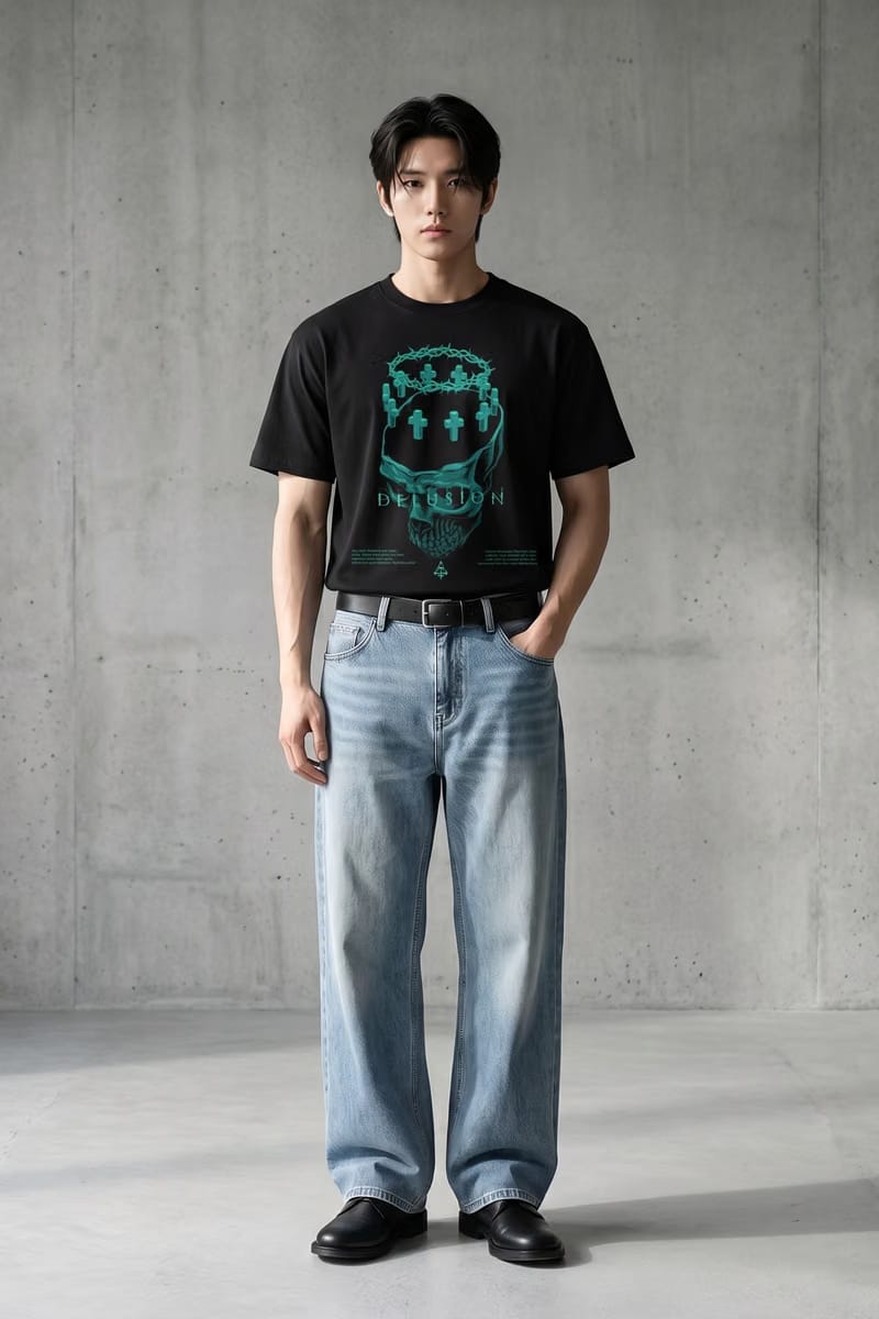Voyd Abstract Alley Black T-shirt