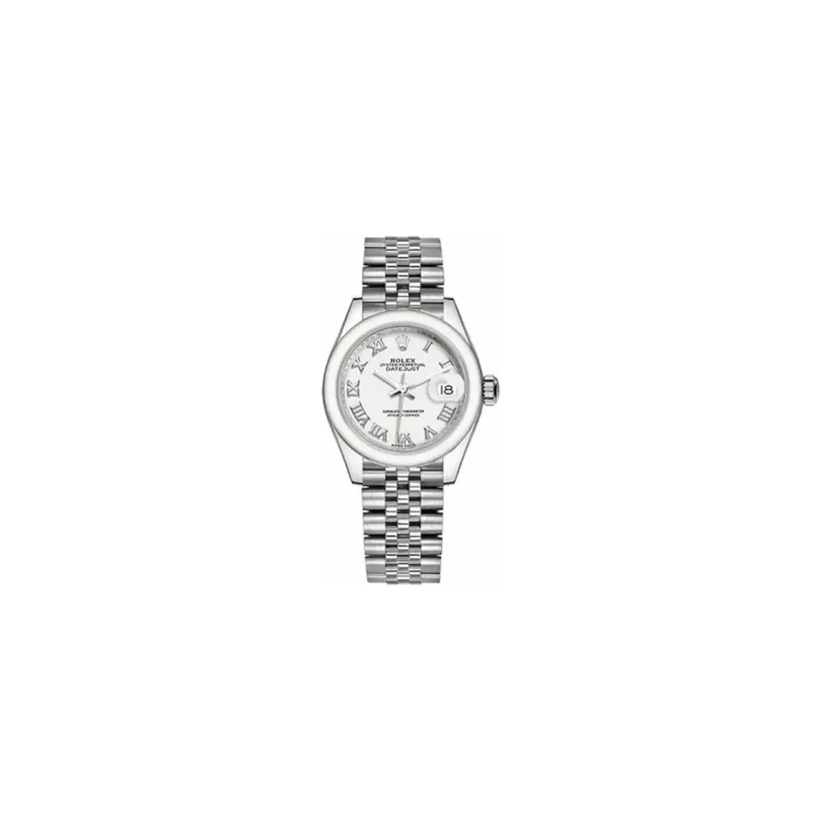 Rolex Datejust 28Mm Domed Bezel Silver Index Dial Jubilee Bracelet Ladies Watch