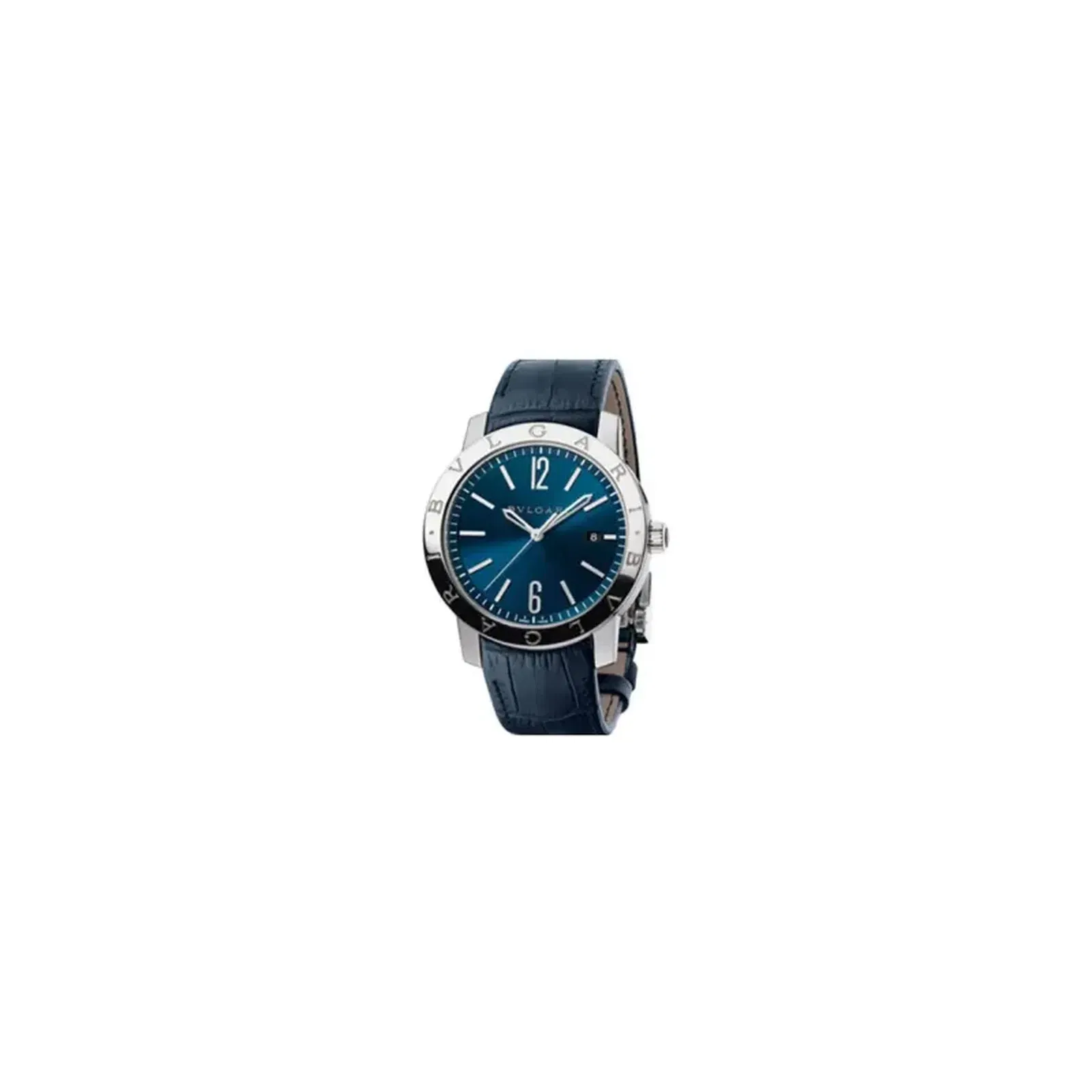 Bvlgari Bvlgari Solo Tempo Watch 41Mm Stainless Blue Dial Blue Strap Steel Bracelet Ref. Bb41C3Sld