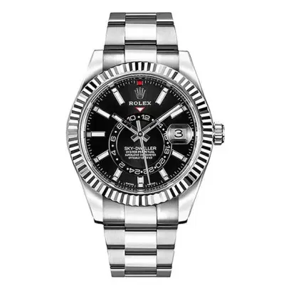 Rolex Sky Dweller 326934 Bk Black Indices Dial White Gold Bezel Stainless Steel Oyster Bracelet - 42 mm
