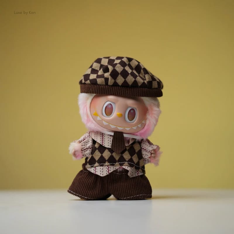 Labubu Doll Collectible Outfit Mocha Scholar 4 Piece Set