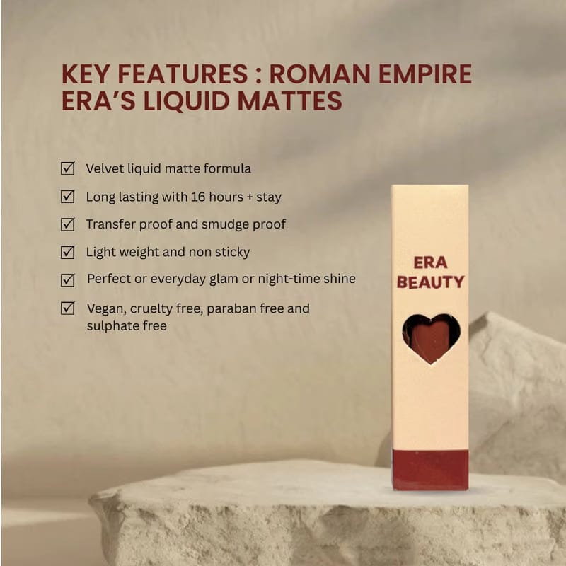 Era Beauty Velvet Liquid Matte Lipstick - Roman Empire