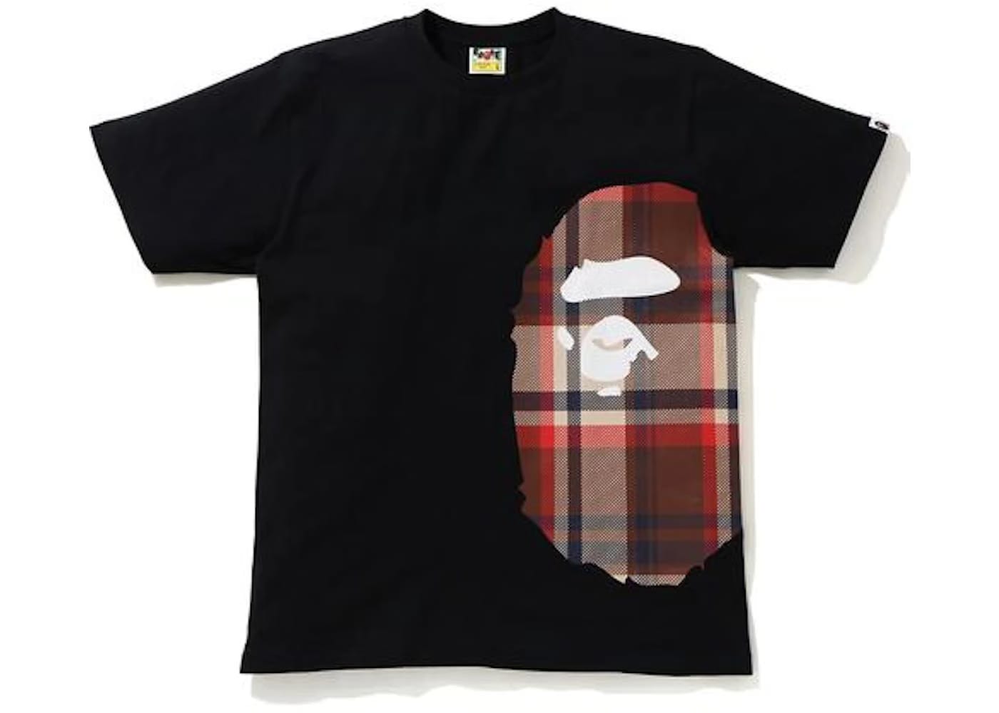 BAPE Check Side Big Ape Head T-Shirt Black/Red