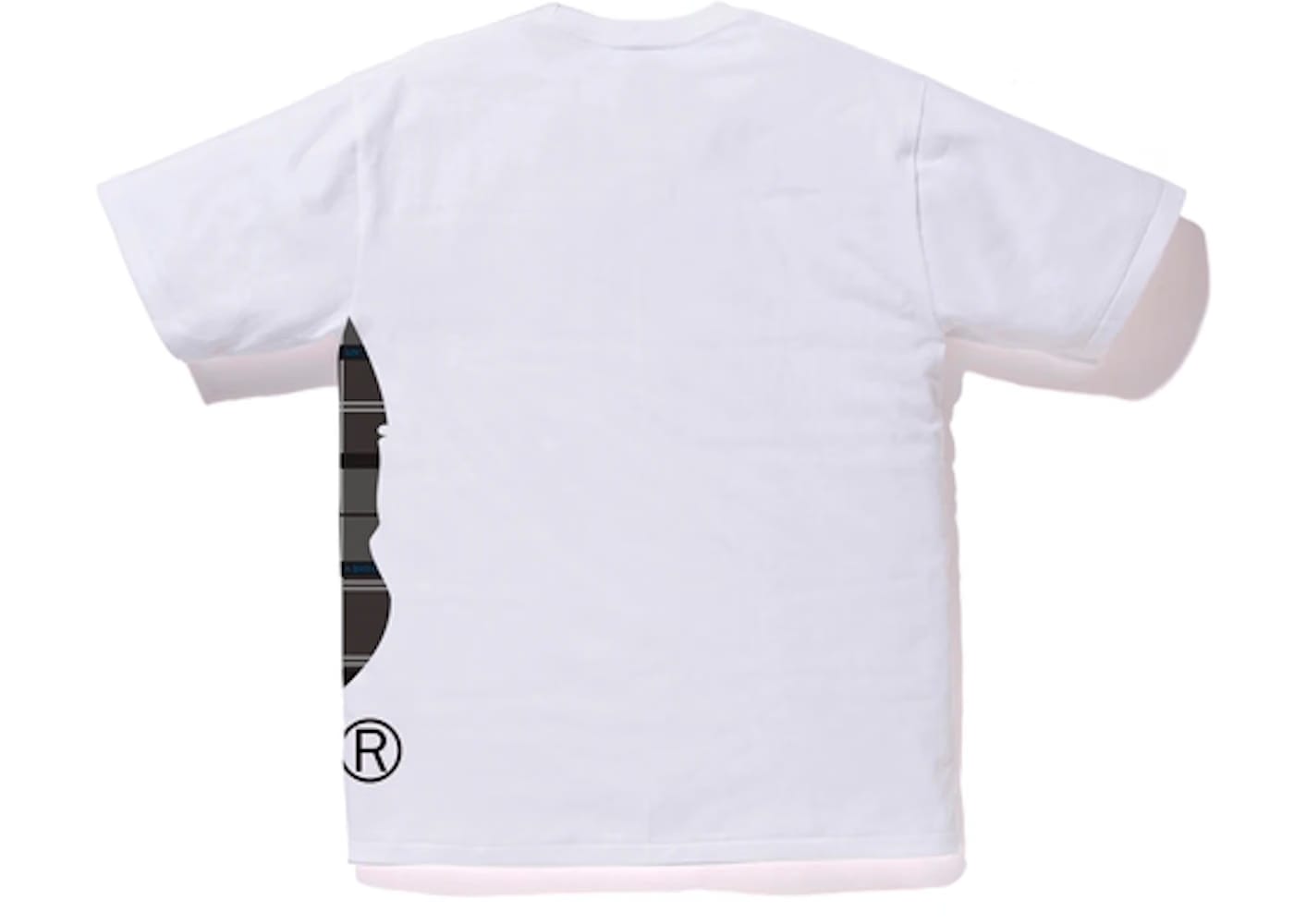 BAPE Logo Check Side Big Ape Head T-Shirt Whtie/Black