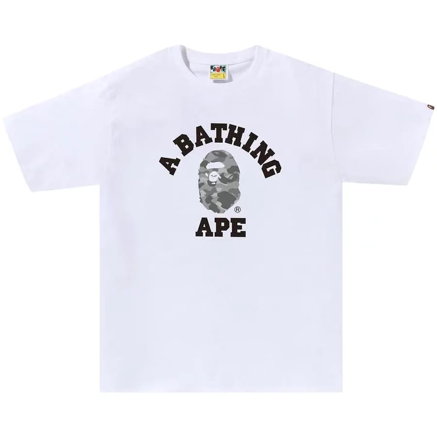 BAPE Digital Camo College T-Shirt Black/White