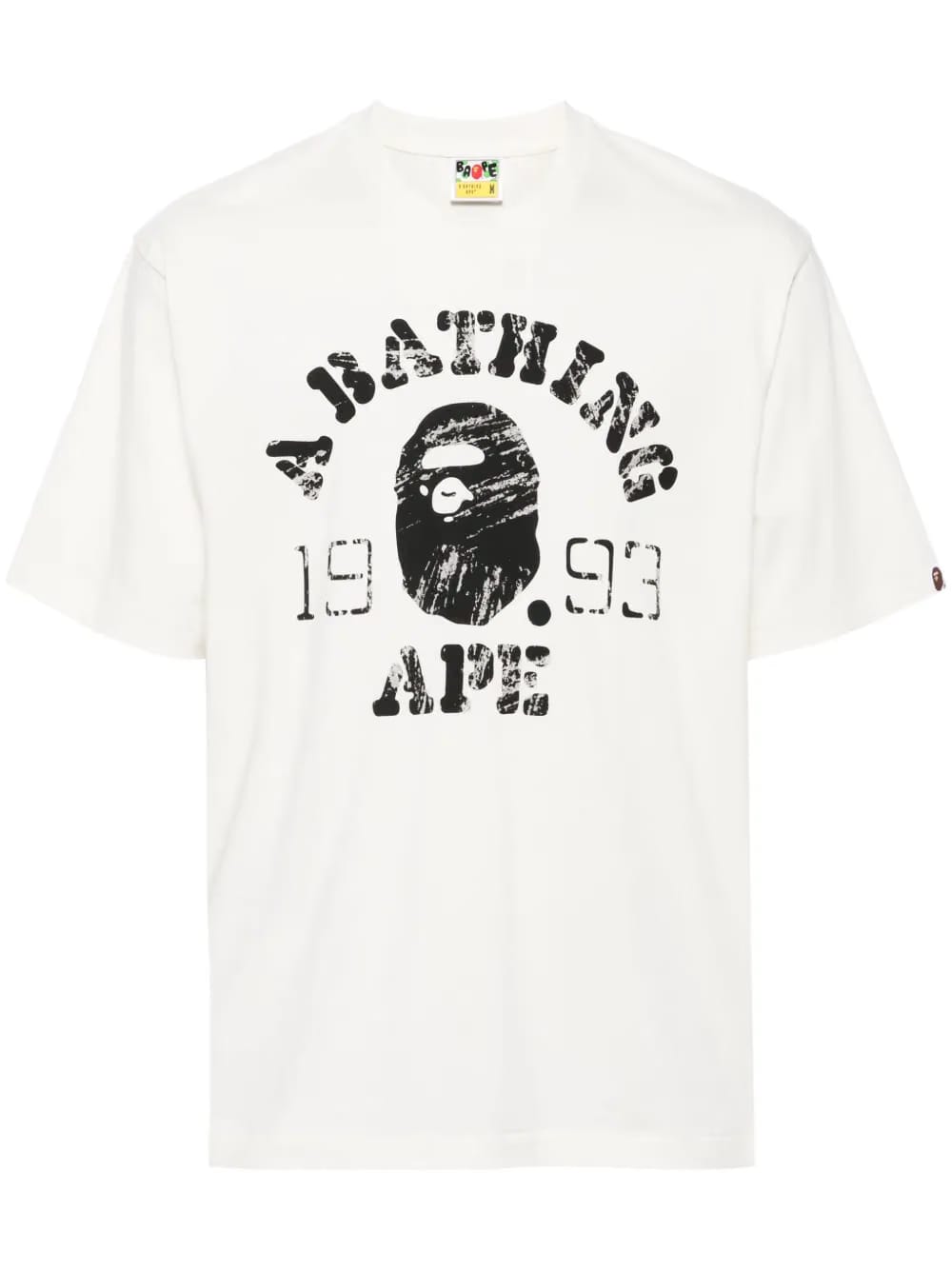 A BATHING APE screen print college relaxed fit T-Shirt