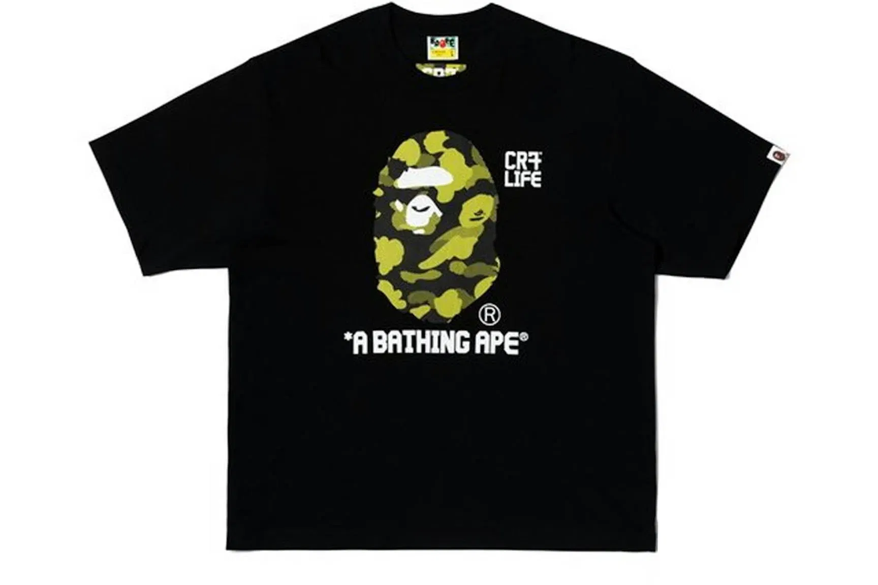 BAPE x CR7Life Big Ape Head Reflection Camo T-Shirt Black