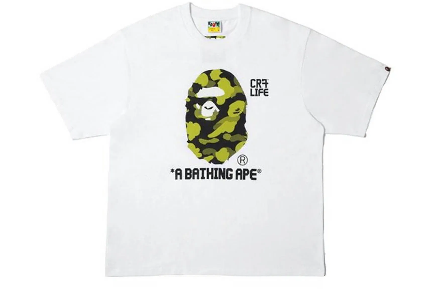 BAPE x CR7Life Big Ape Head Reflection Camo T-Shirt White
