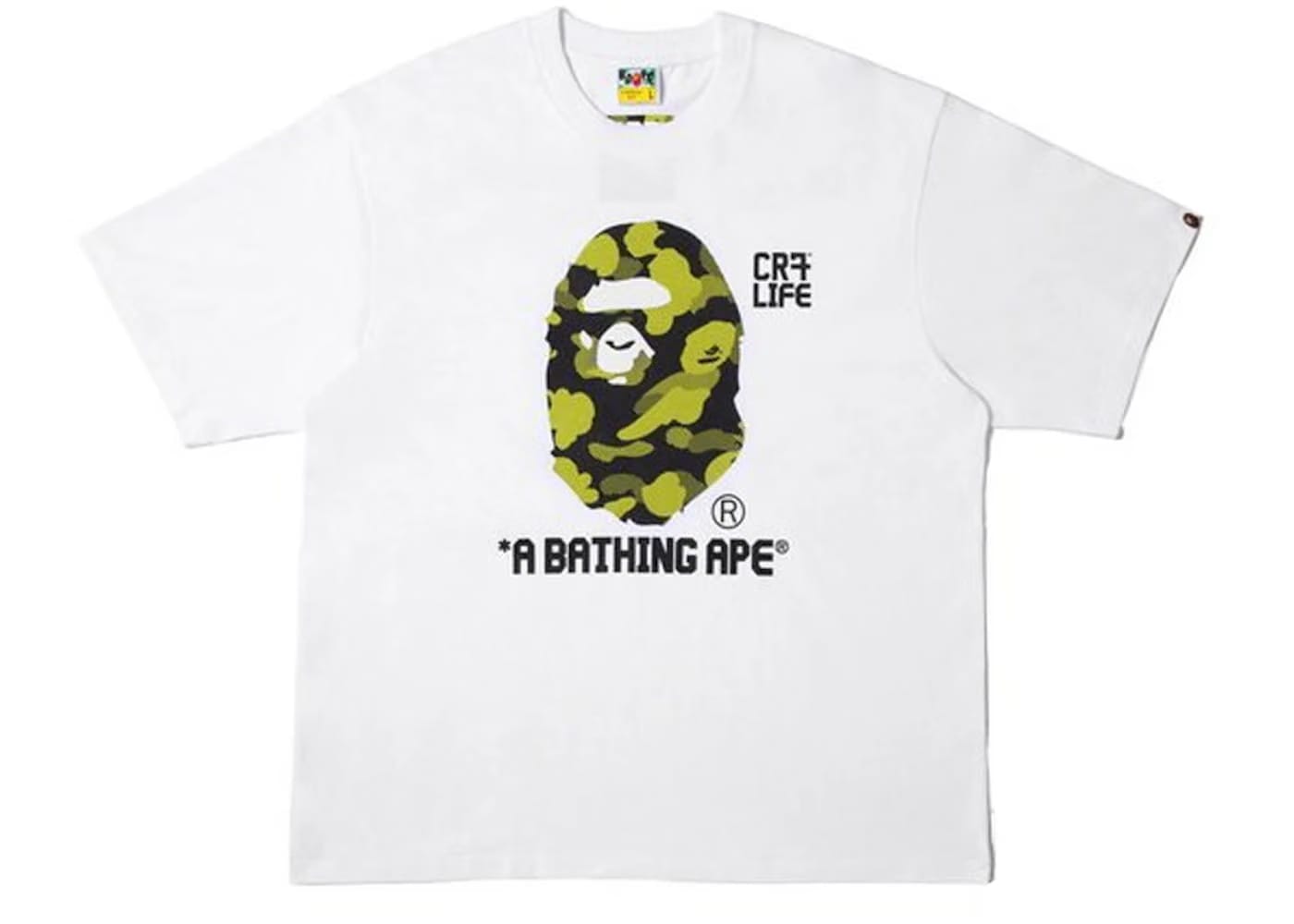 BAPE x CR7Life Big Ape Head Reflection Camo T-Shirt White