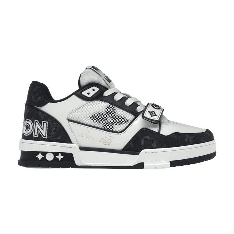 Louis Vuitton Trainer Low Velcro Strap - Black Monogram Denim