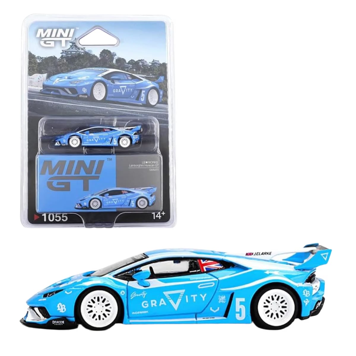 Generic Diecast Model Car Compatible for Lamborghini Huracán GT Gravity LB-Works Blue Mini GT 1:64 Limited Edition MGT01055