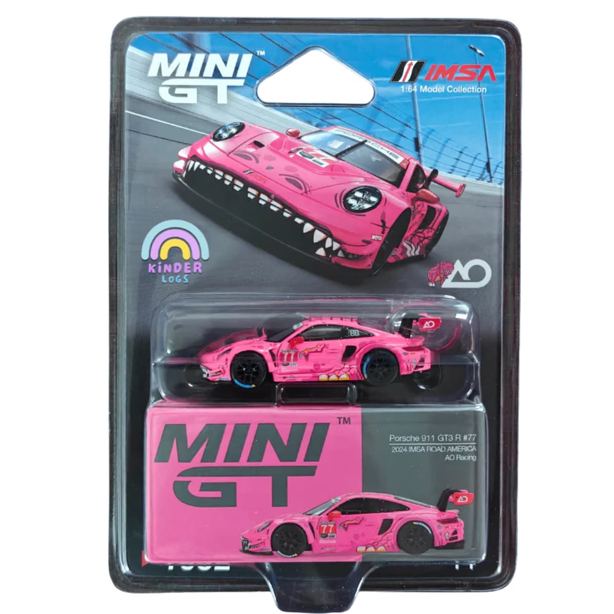 Mini Gt Roxy Porsche 911 Gt3 R #77 Ao Racing #1052 - Imsa Road