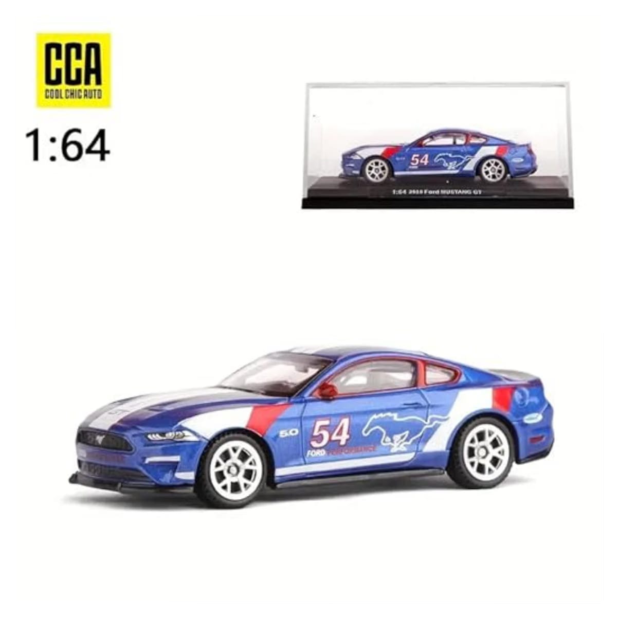 SMALL CLAP CCA 1:64 Acrylic 2018 Ford Mustang GT Collection Cool Car Series 3+ Years (Blue)