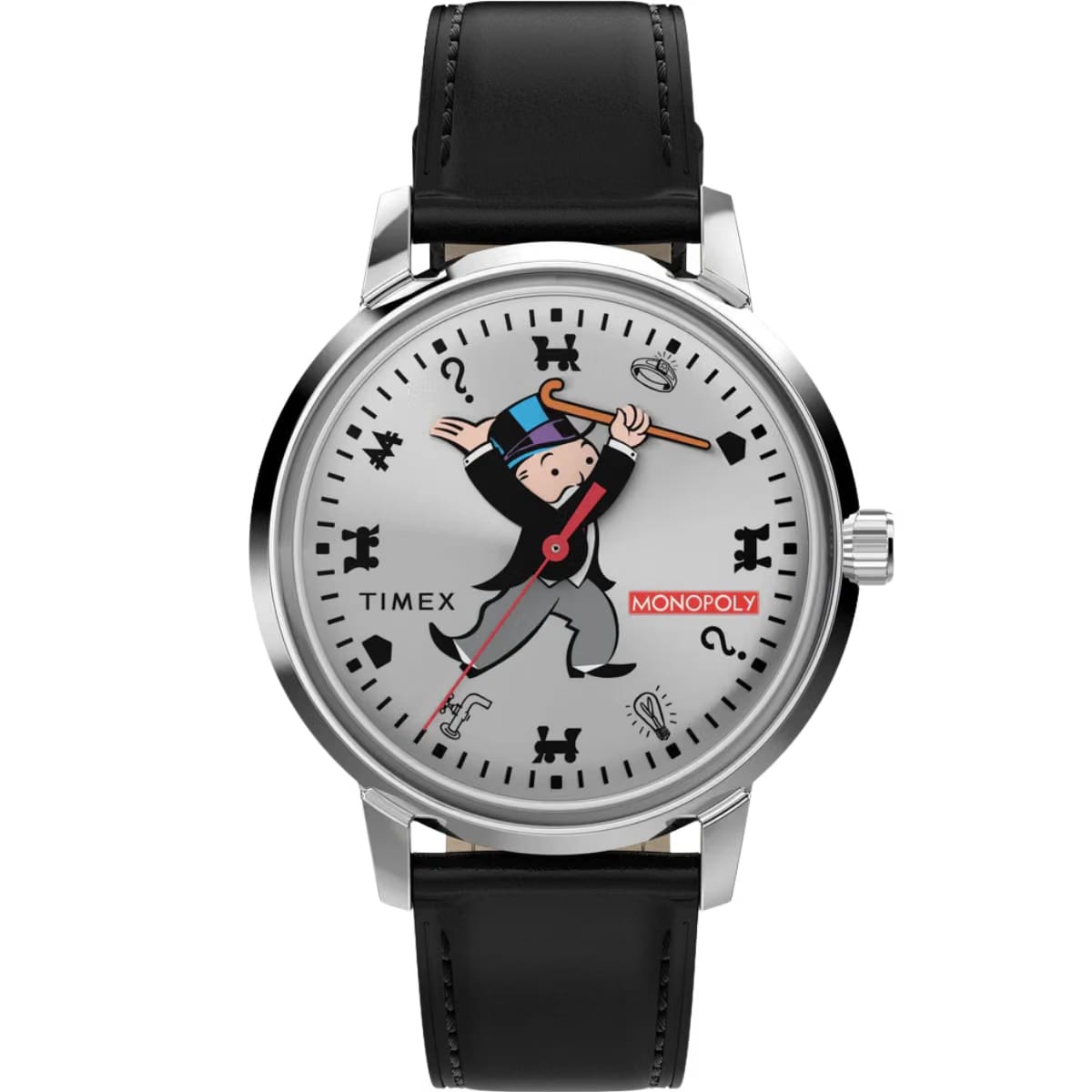 Timex x Monopoly Marlin Leather Strap Silver Tone - 38 mm
