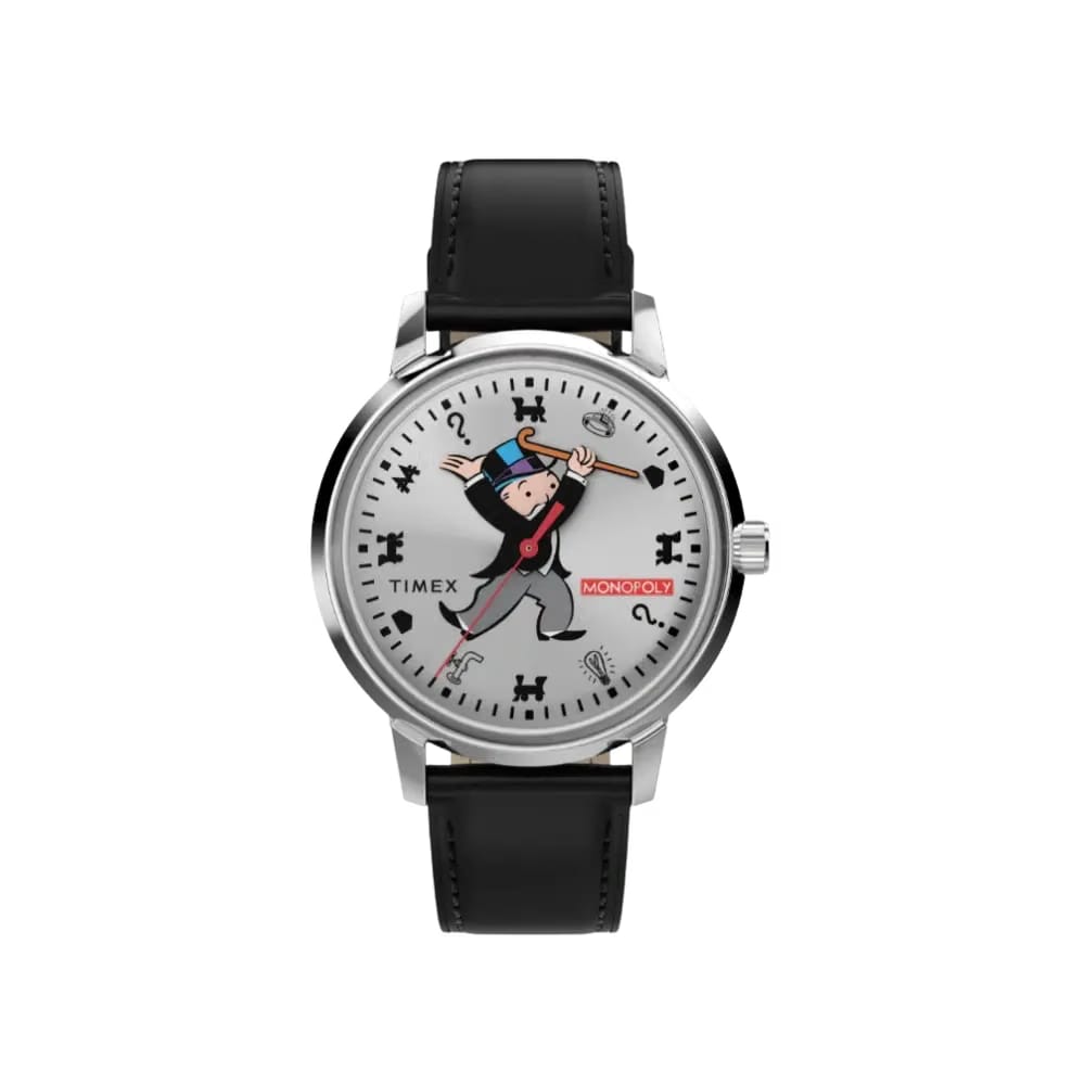Timex x Monopoly Marlin Leather Strap Silver Tone - 38 mm