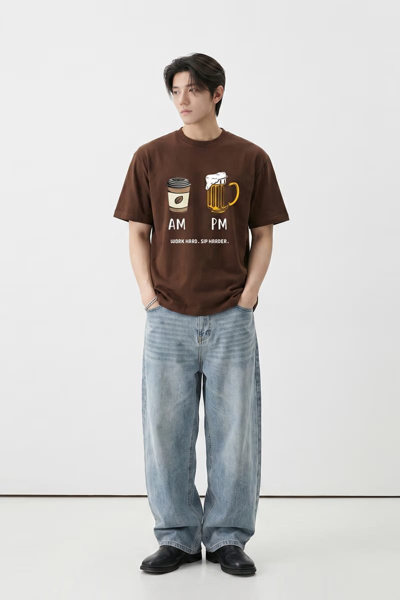 Voyd AM PM Routine Brown t-shirt