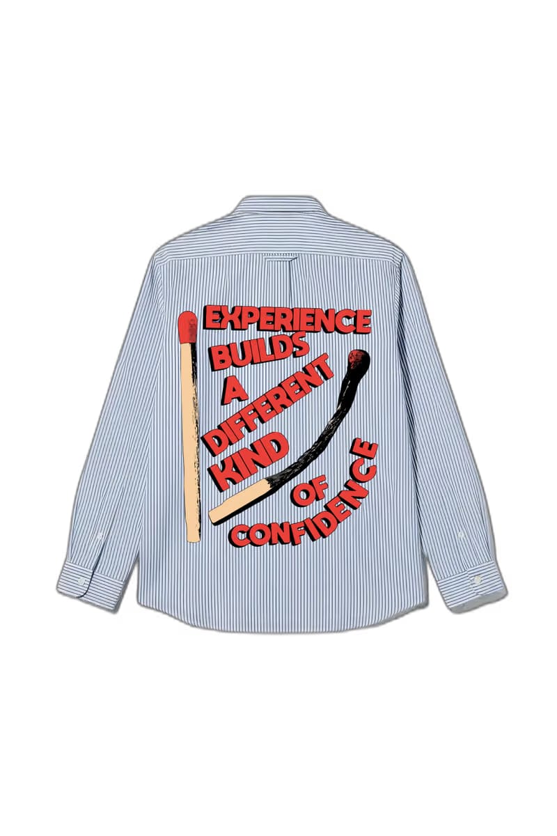 Smiling Cat- Experience Builds Confidence Striped Shirt