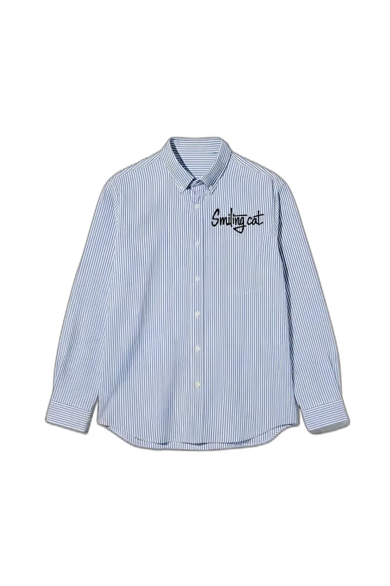 Smiling Cat- Experience Builds Confidence Striped Shirt