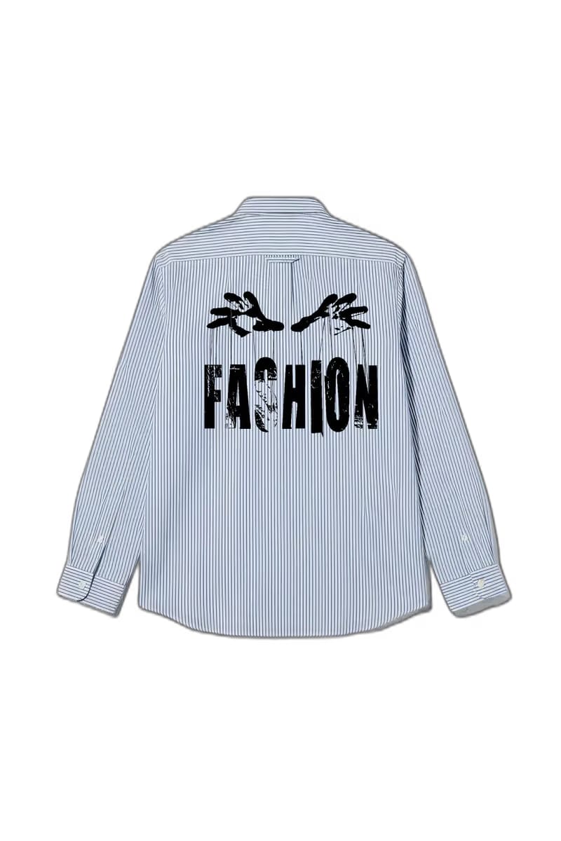 Smiling Cat- Fashion Striped Shirt(Blue)
