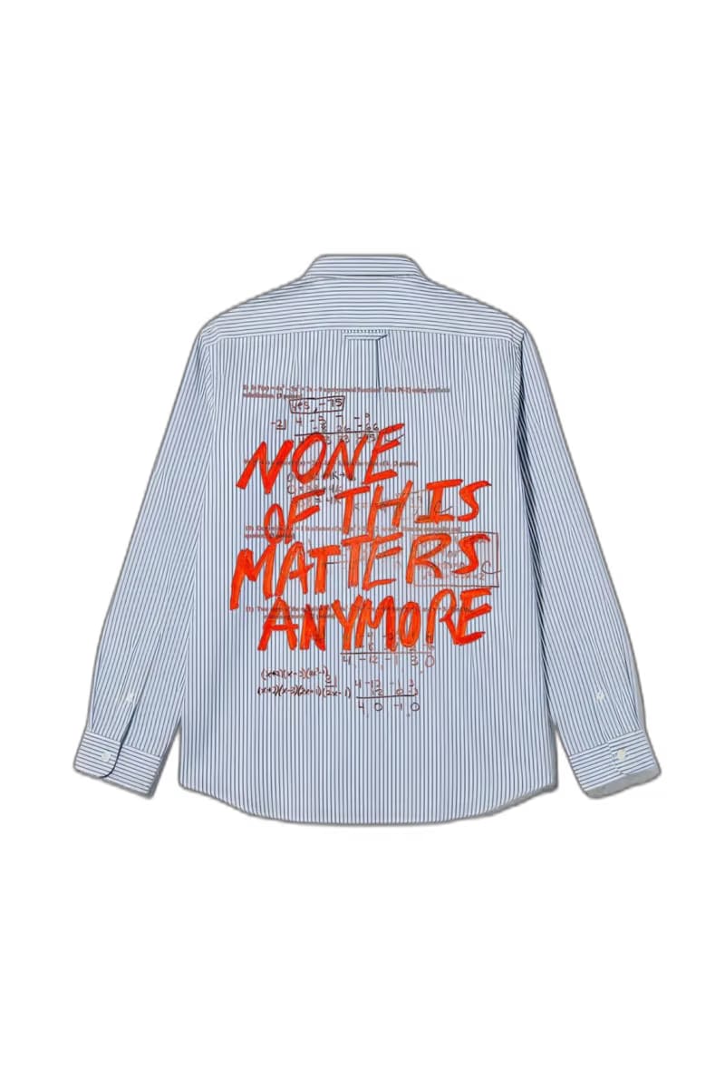 Smiling Cat- None of This Matters Anymnore Striped Shirt