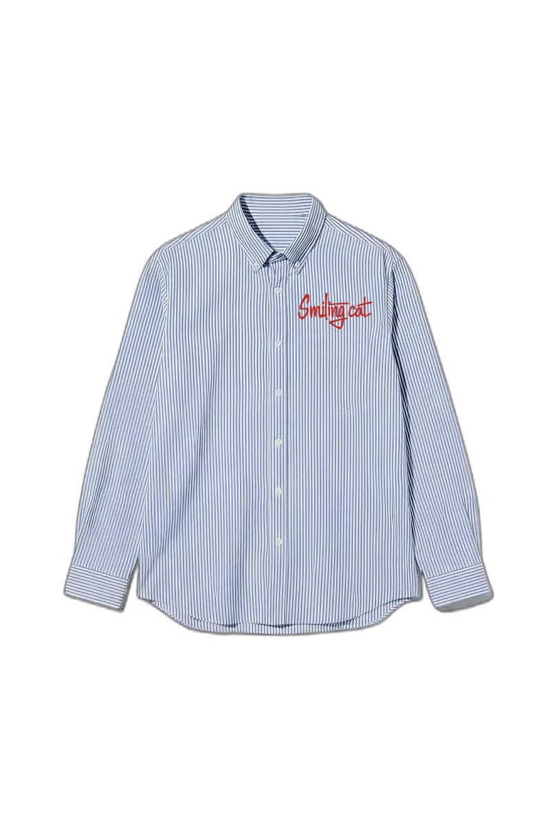 Smiling Cat- Oh Shit Striped Shirt