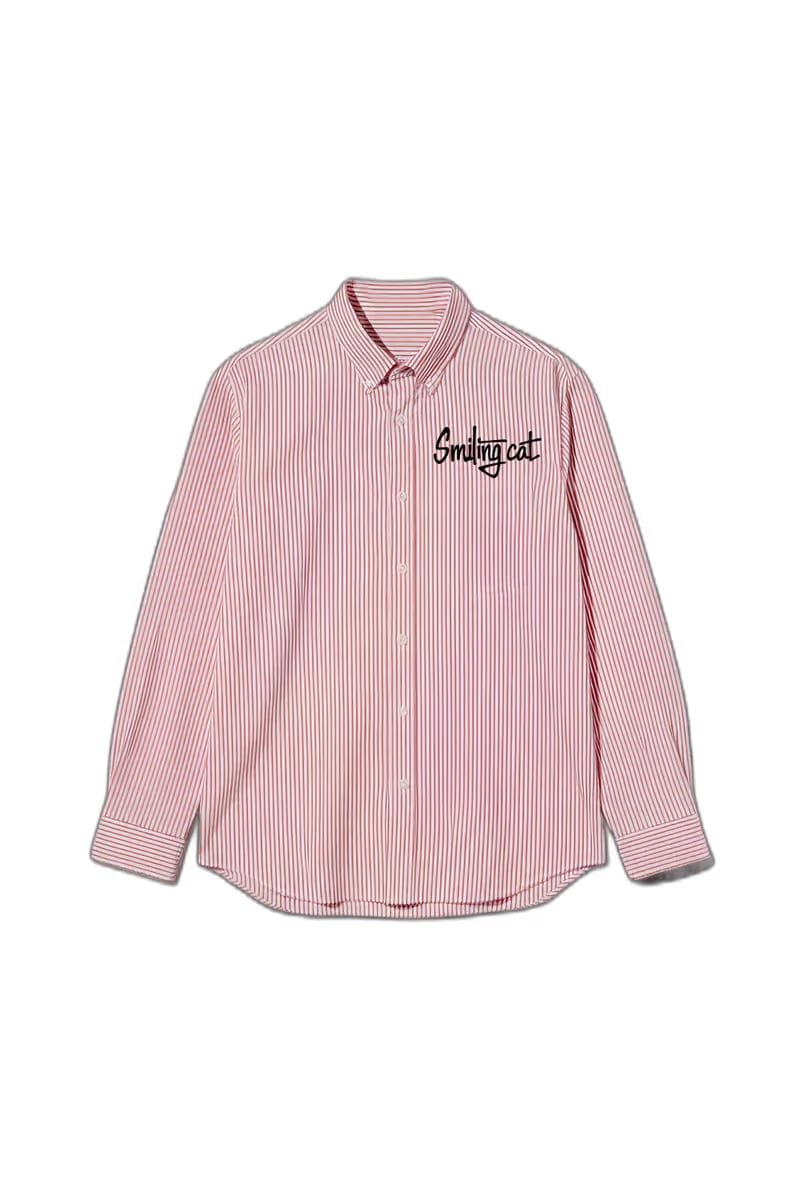 Smiling Cat- to Do List Striped Shirt